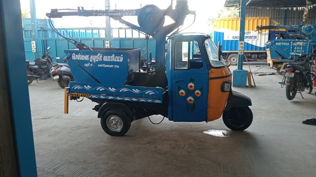 Three-wheeler sewer cleaning machine after service